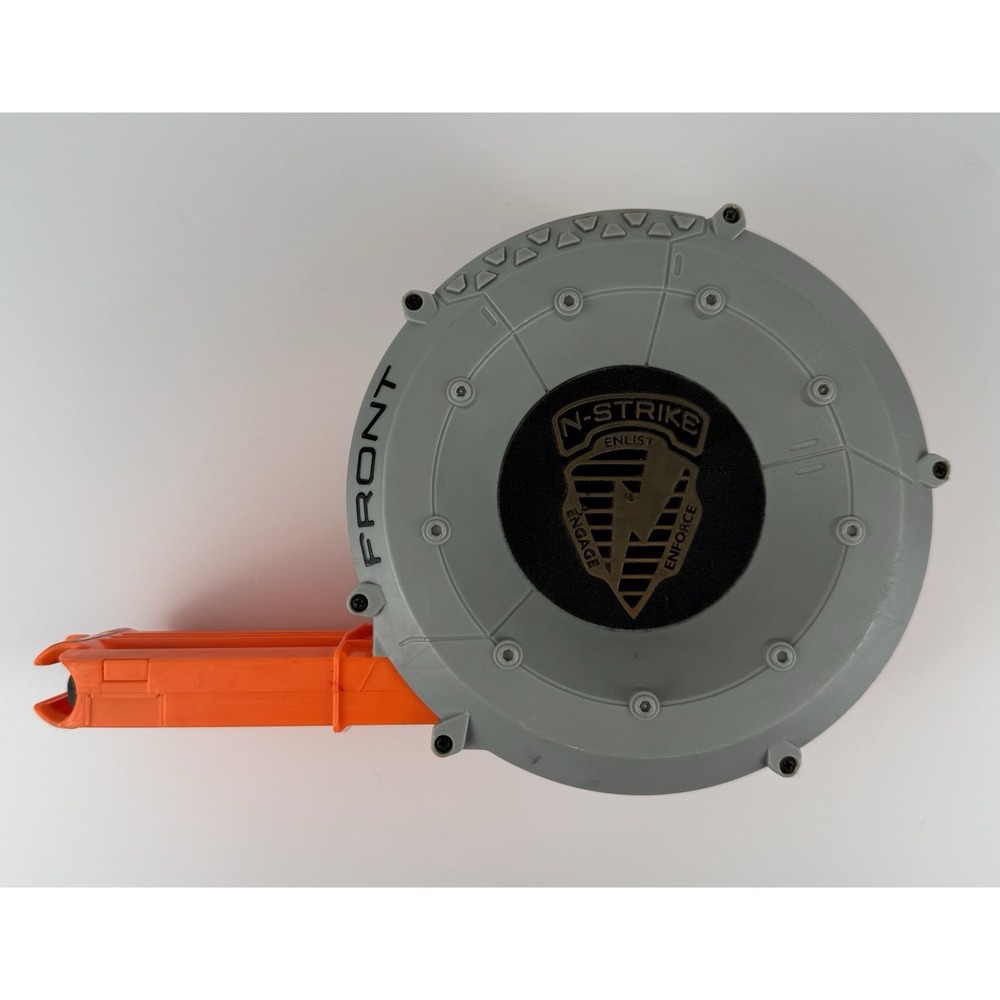 Nerf N-Strike 35 Round Drum Magazine Clip Hasbro Elite Dart Blaster Gray Orange